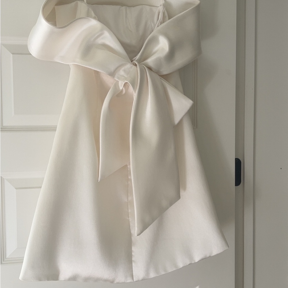 Amsale Cream Bow Dress
